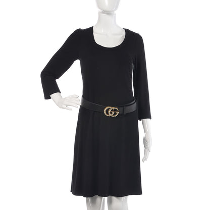 Gucci Moon Calfskin Pearl Double G 40mm Belt 90 36 Black Cream 2 of 7