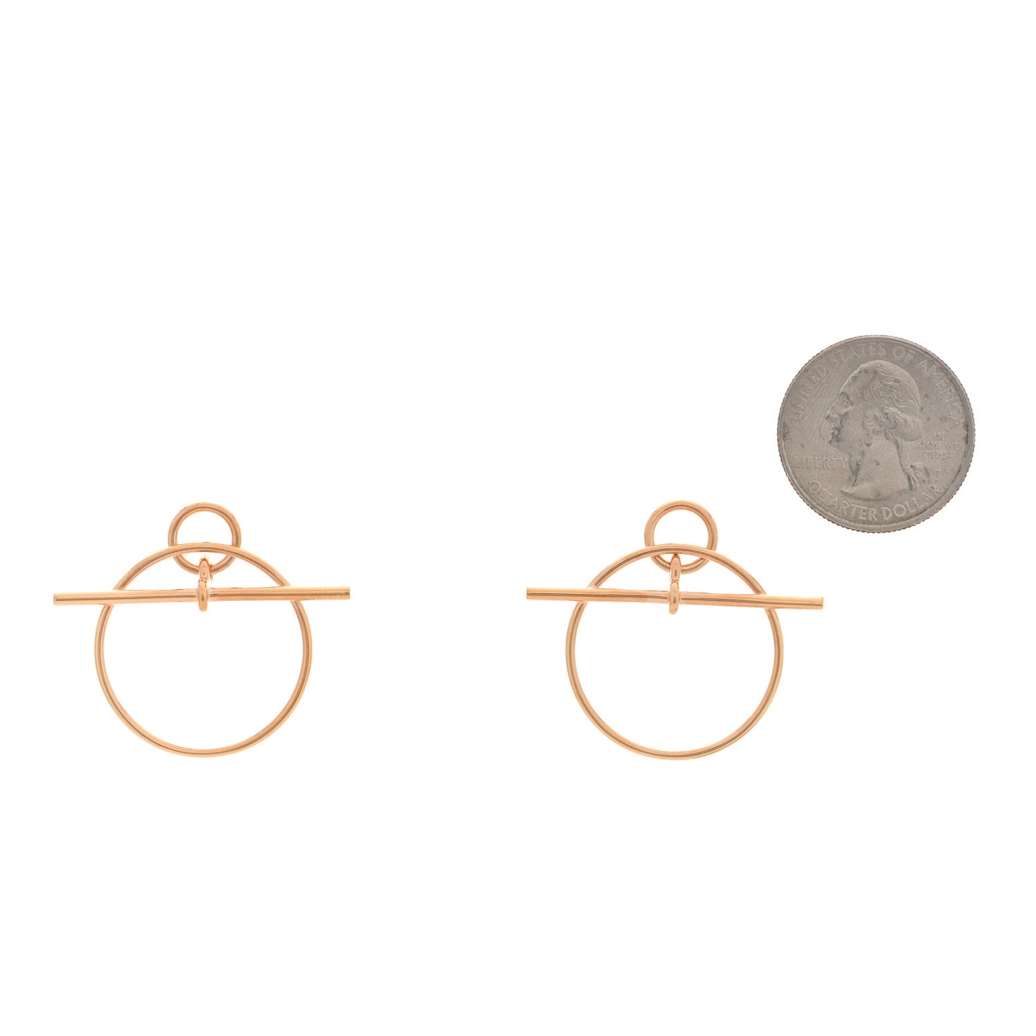 Hermes 18K Rose Gold PM Loop Earrings 2 of 5