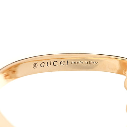 Gucci 18K Yellow Gold Diamond Running G Cross Ring 57 8 4 of 6