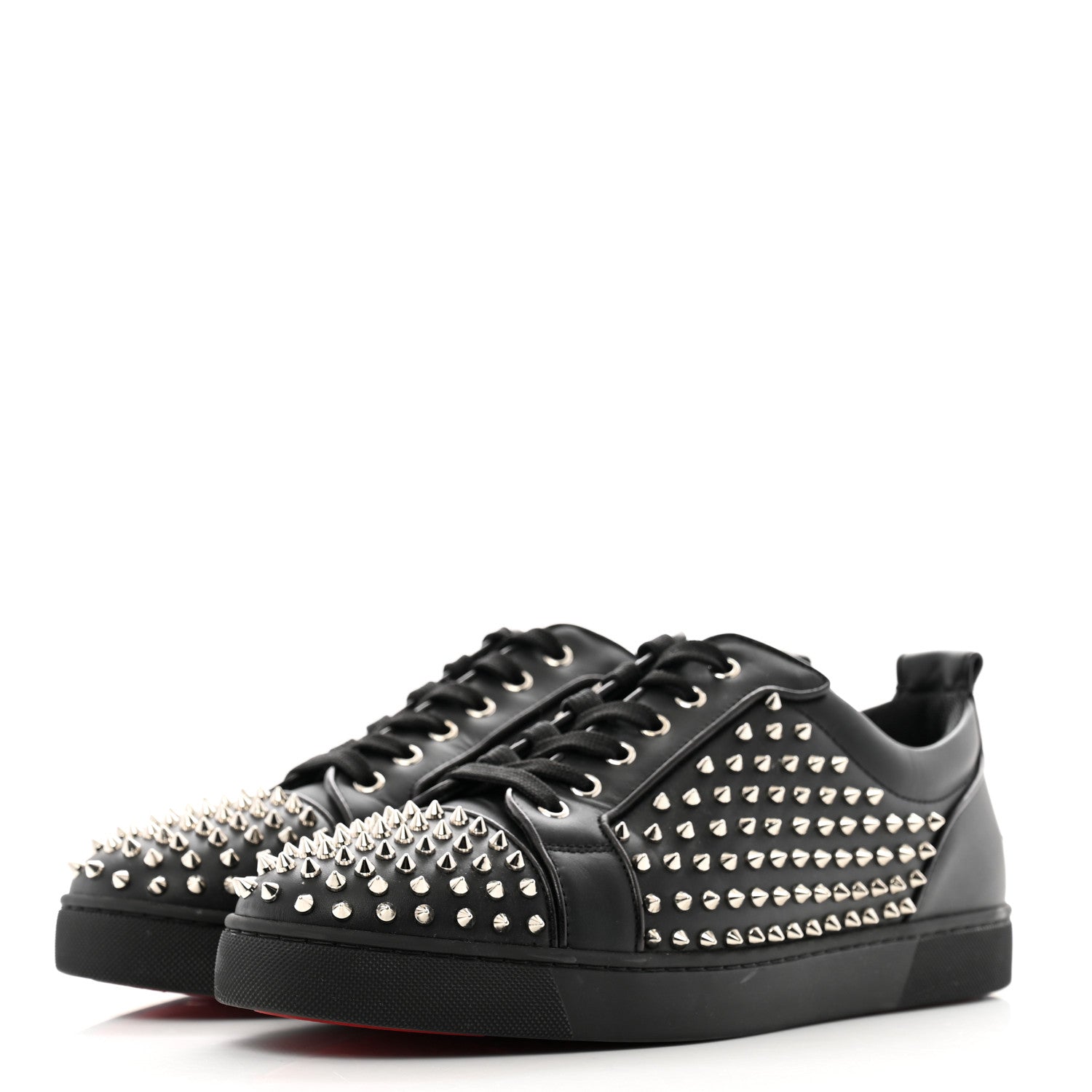 Christian Louboutin Calfskin Mens Vieira Night Spikes Sneakers 43.5 Black 4 of 10