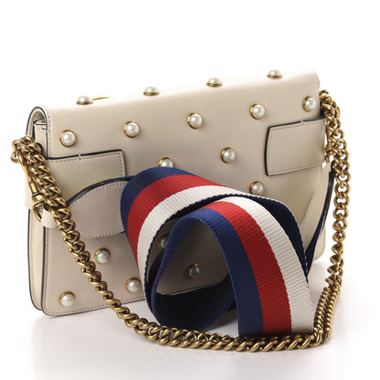 Gucci Nappa Pearl Studded Mini Queen Margaret Broadway Shoulder Bag Mystic White 3 of 10