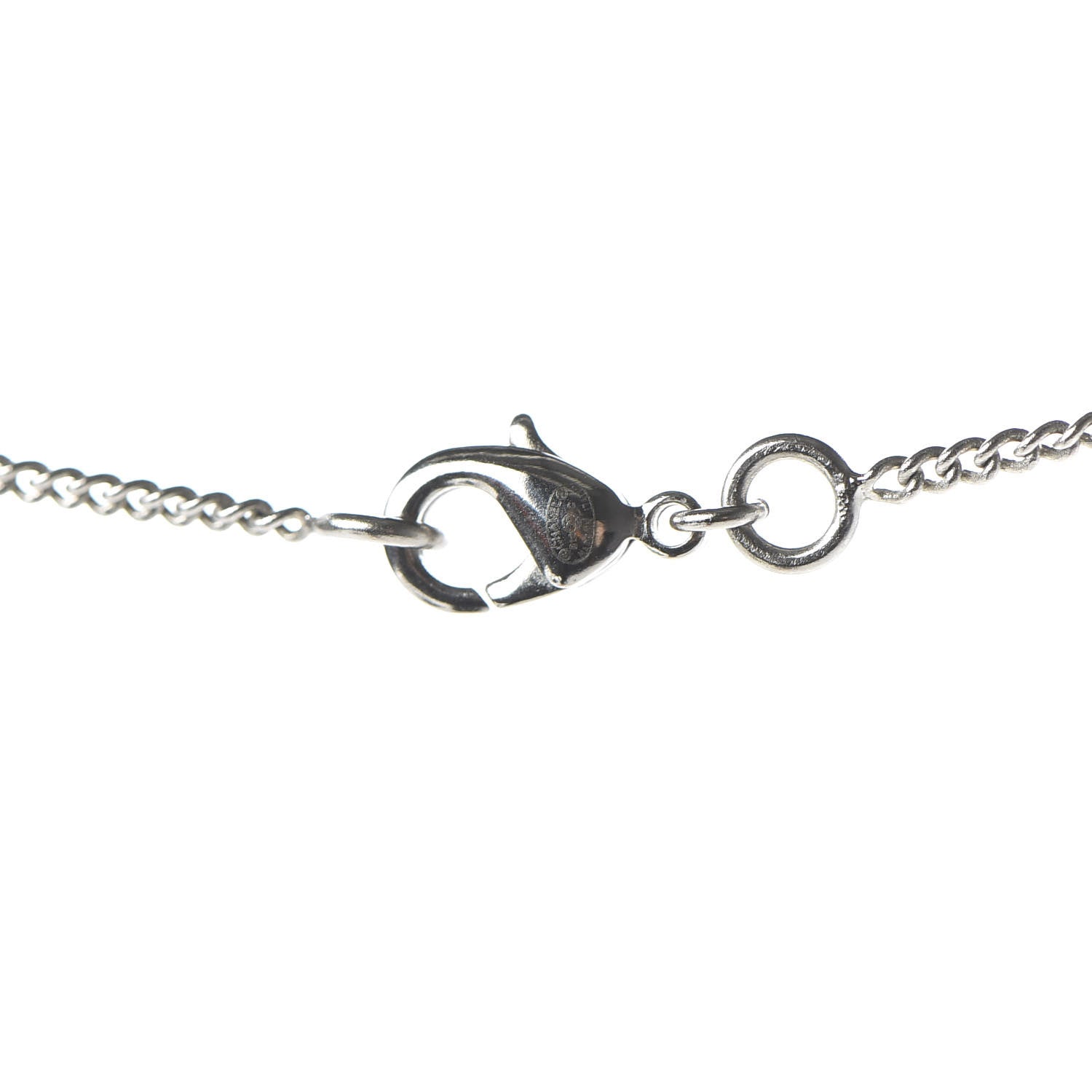 Chanel Enamel CC Drop Necklace Silver 6 of 7