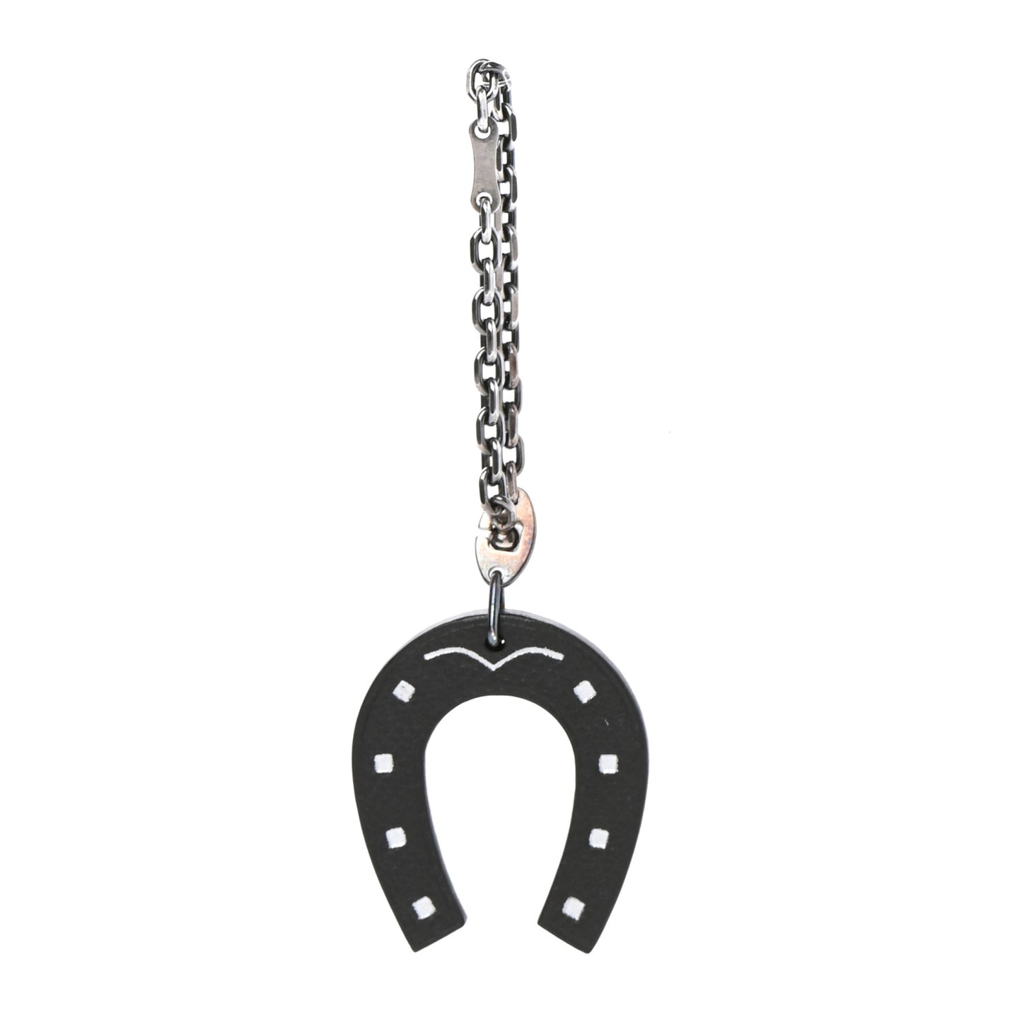 Epsom Lucky Horseshoe Key Ring Graphite Orange