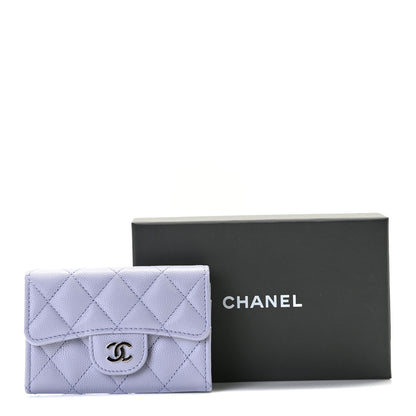 Chanel Caviar Quilted Flap Card Holder Wallet Light Purple 3 of 6