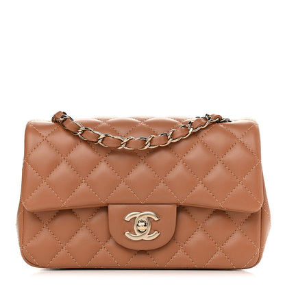 Chanel Lambskin Quilted Mini Rectangular Flap Brown 1 of 11