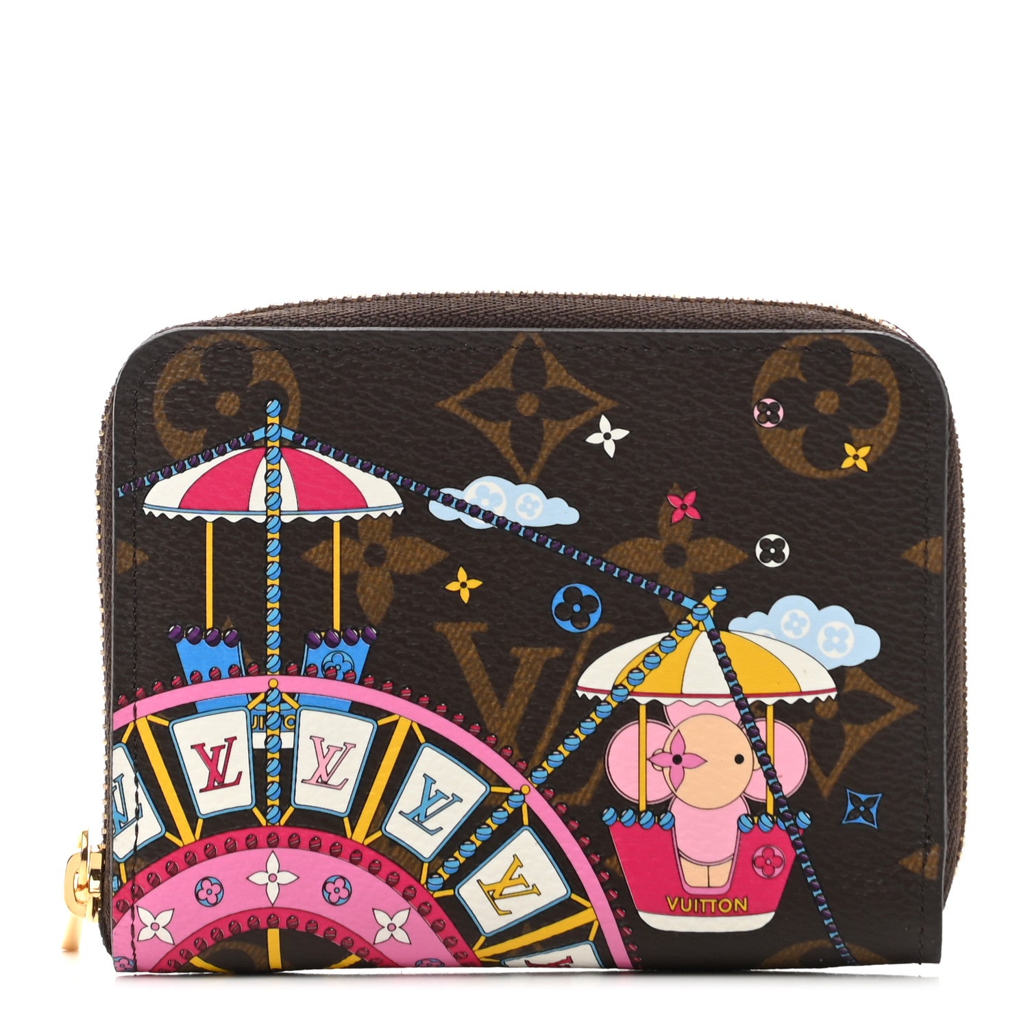 Louis Vuitton Monogram 2020 Christmas Animation Big Wheel Zippy Coin Purse Rose Ballerine 1 of 8