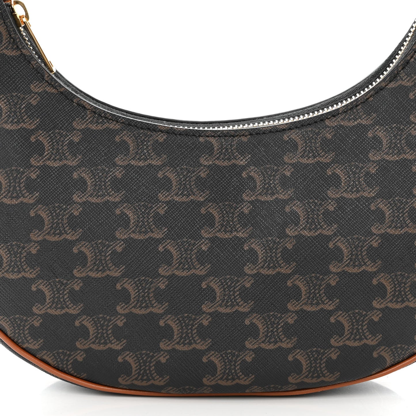 Triomphe Canvas Calfskin Ava Shoulder Bag Tan