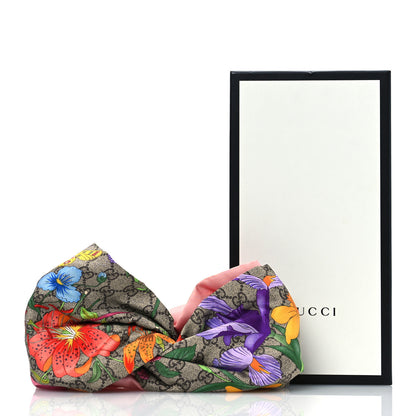 Gucci Silk Monogram Flora Print Headband M Pink 7 of 7