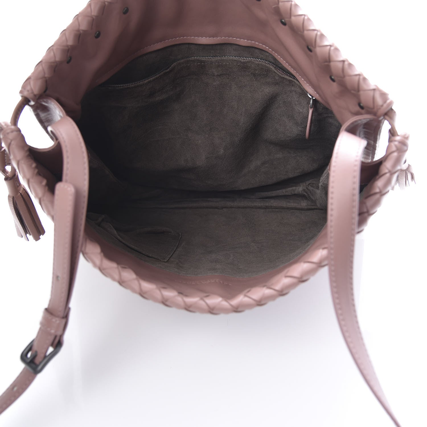 Bottega Veneta Nappa Intrecciato Medium Drawstring Tassel Tote Violet 4 of 9