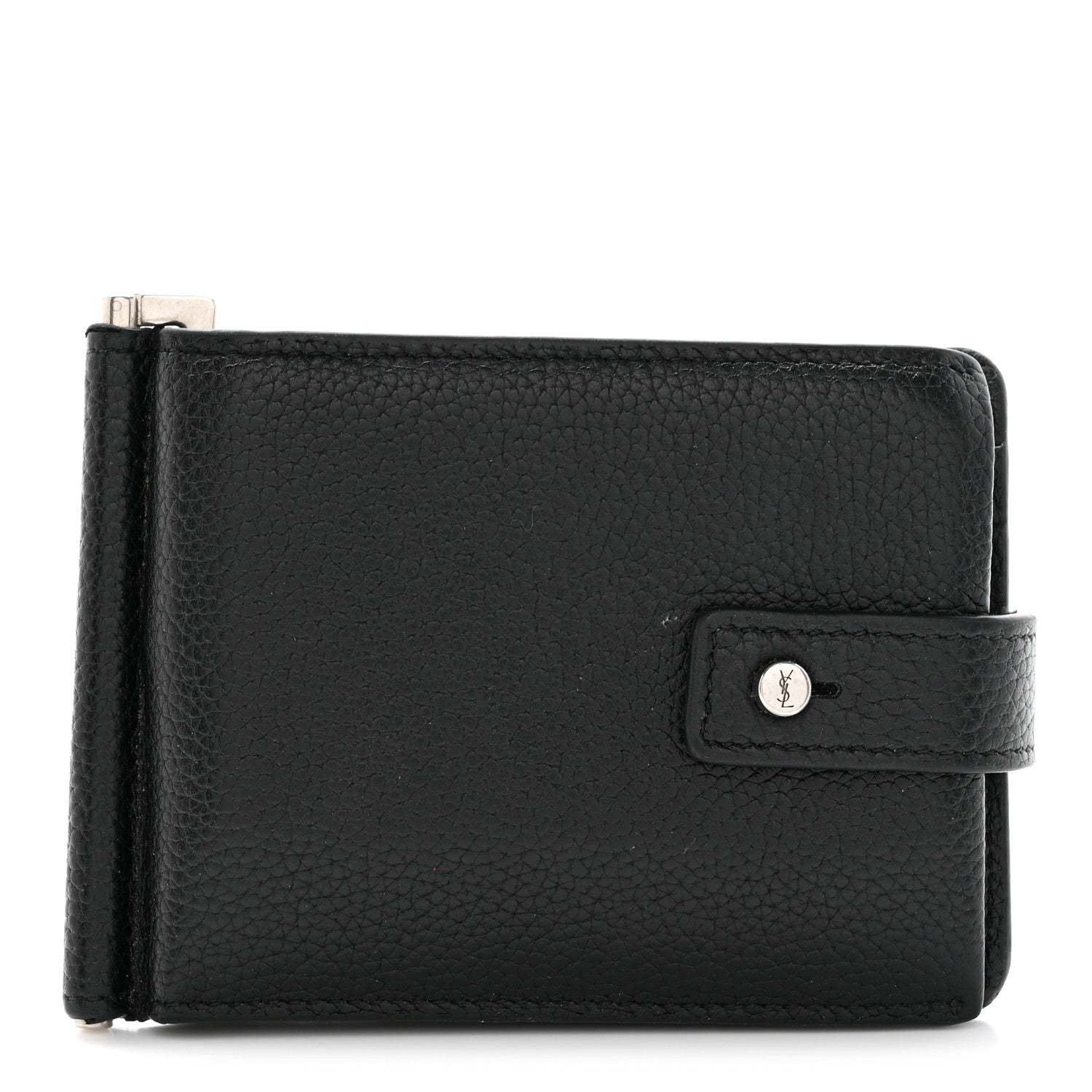 Saint Laurent Grained Calfskin Sac De Jour Compact Wallet Black 1 of 8