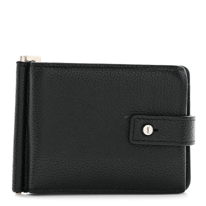 Saint Laurent Grained Calfskin Sac De Jour Compact Wallet Black 1 of 8