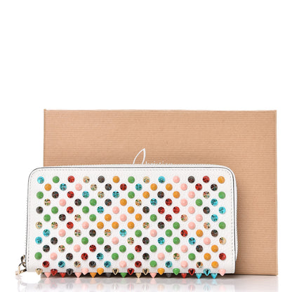 Christian Louboutin Calfskin Panettone Spiked Zip Around Wallet White 9 of 9