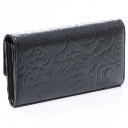 Chanel Lambskin CC Camellia Flap Wallet Black 3 of 9