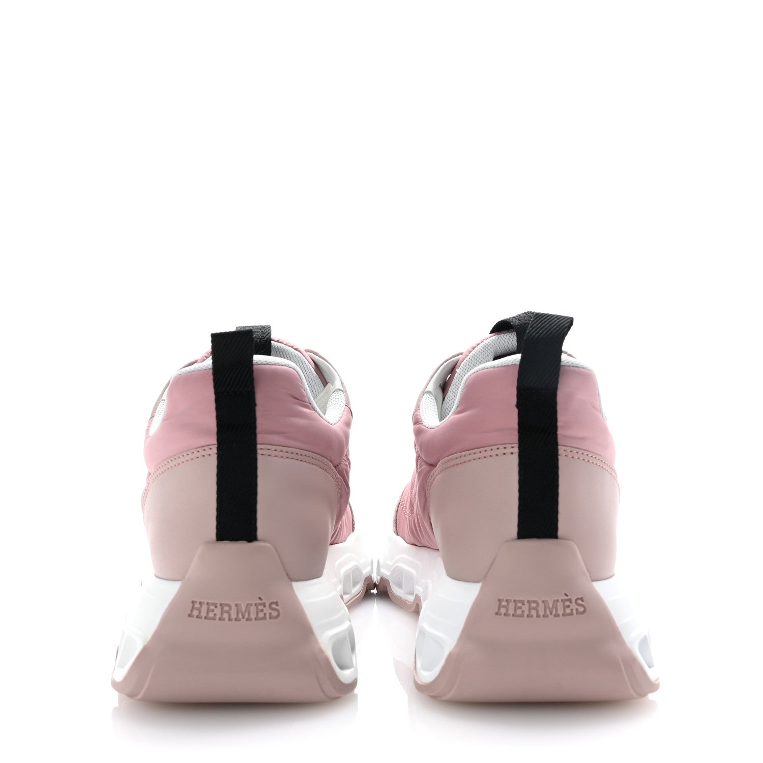 Hermes Parachute Fabric Calfskin Impulse Sneakers 37 Rose Porcelaine 6 of 8