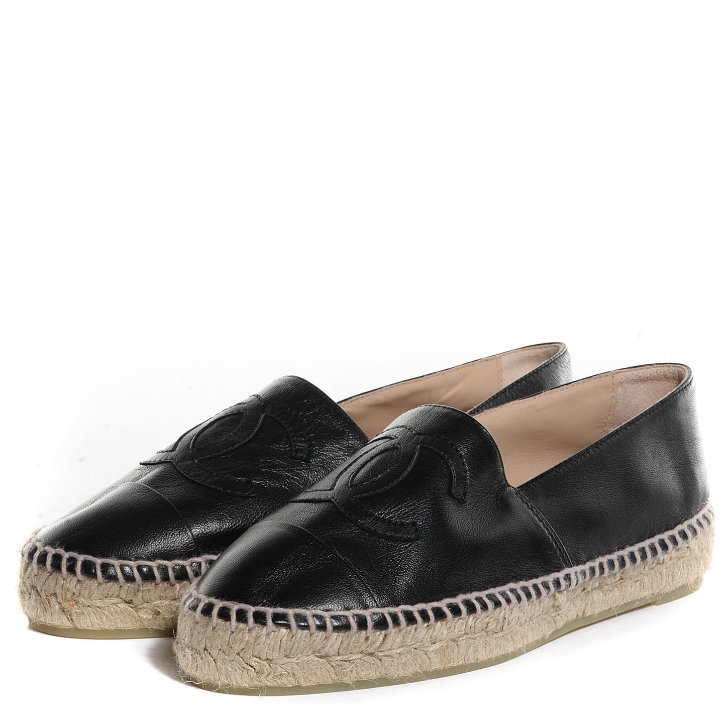 Lambskin CC Espadrilles 35 Black