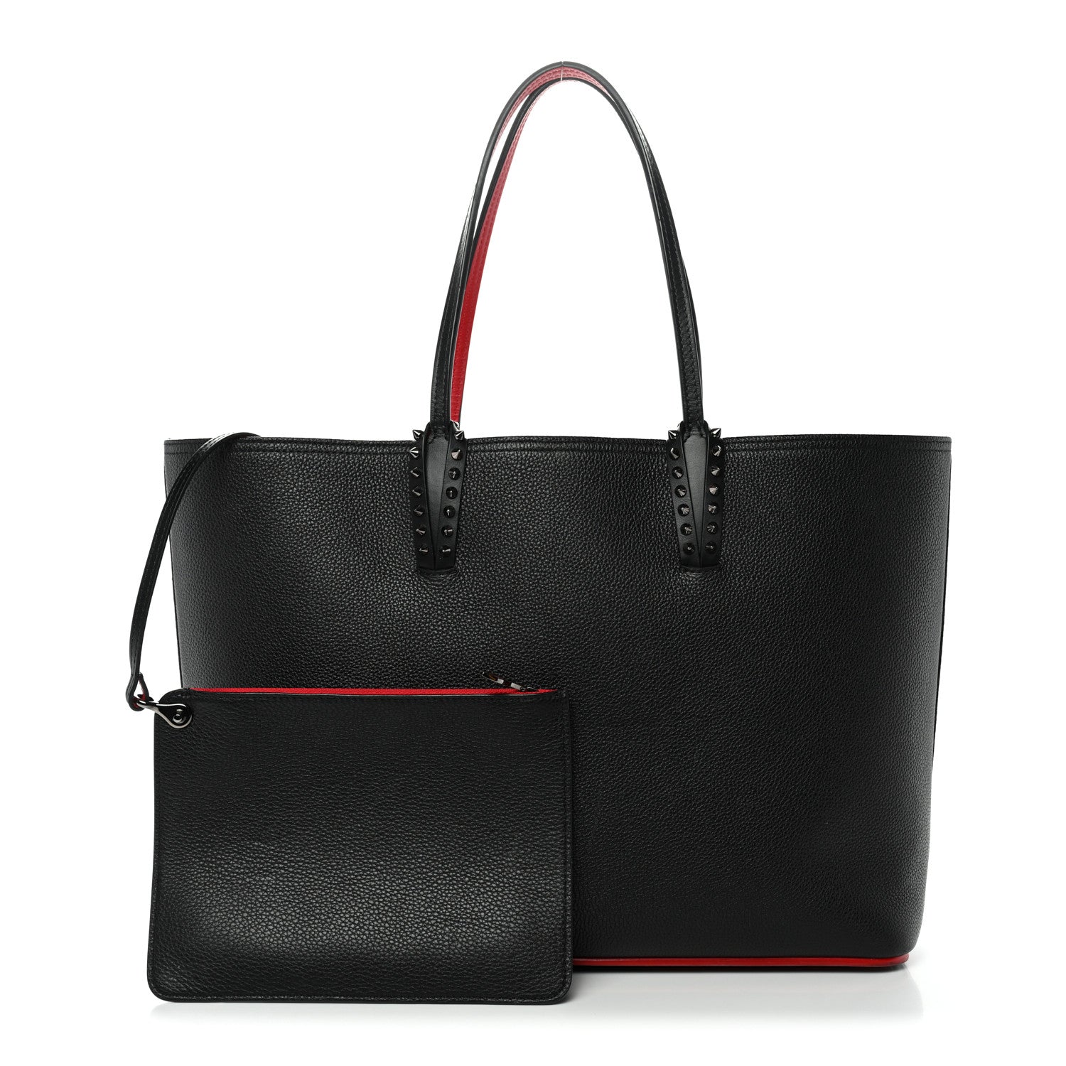Christian Louboutin Calfskin Spikes East West Cabata Tote Black 3 of 12
