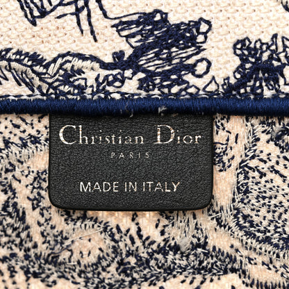 Christian Dior Canvas Embroidered Medium Dioriviera Toile De Jouy Book Tote Blue 10 of 27