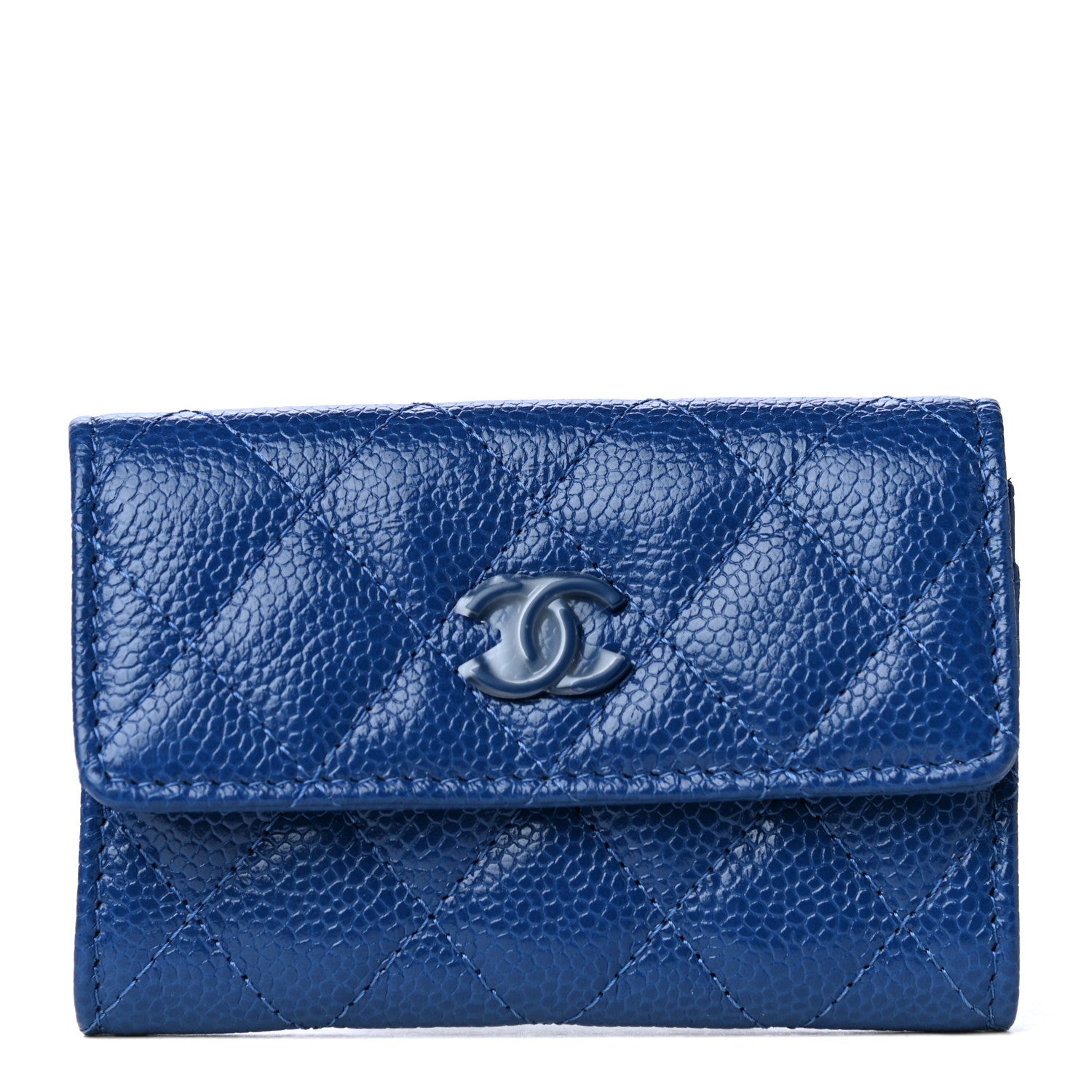 Chanel Caviar Quilted Incognito Flap Card Holder Blue 1 of 5