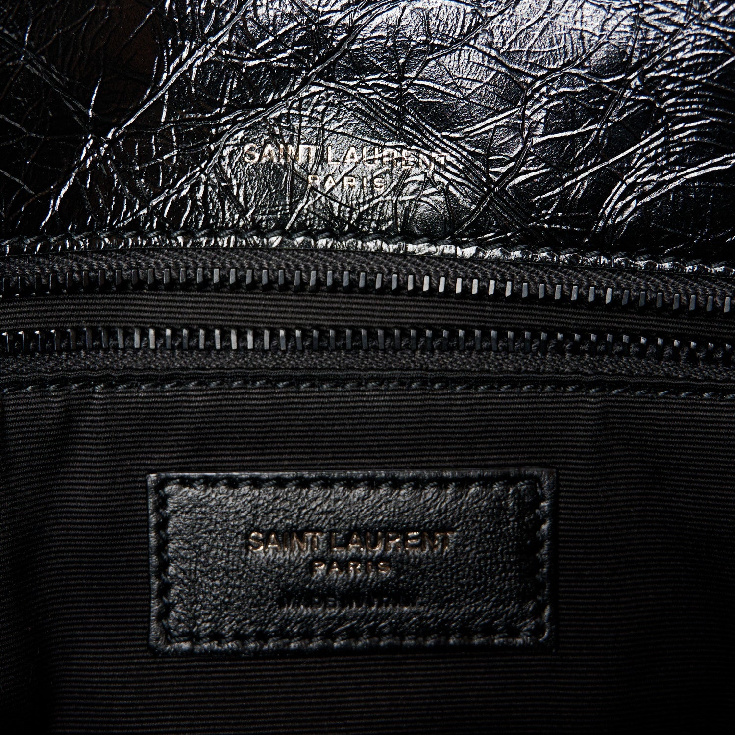 Saint Laurent Crinkled Calfskin Matelasse Monogram Medium Niki Chain Satchel Black 6 of 10