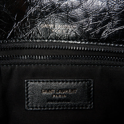 Saint Laurent Crinkled Calfskin Matelasse Monogram Medium Niki Chain Satchel Black 6 of 10