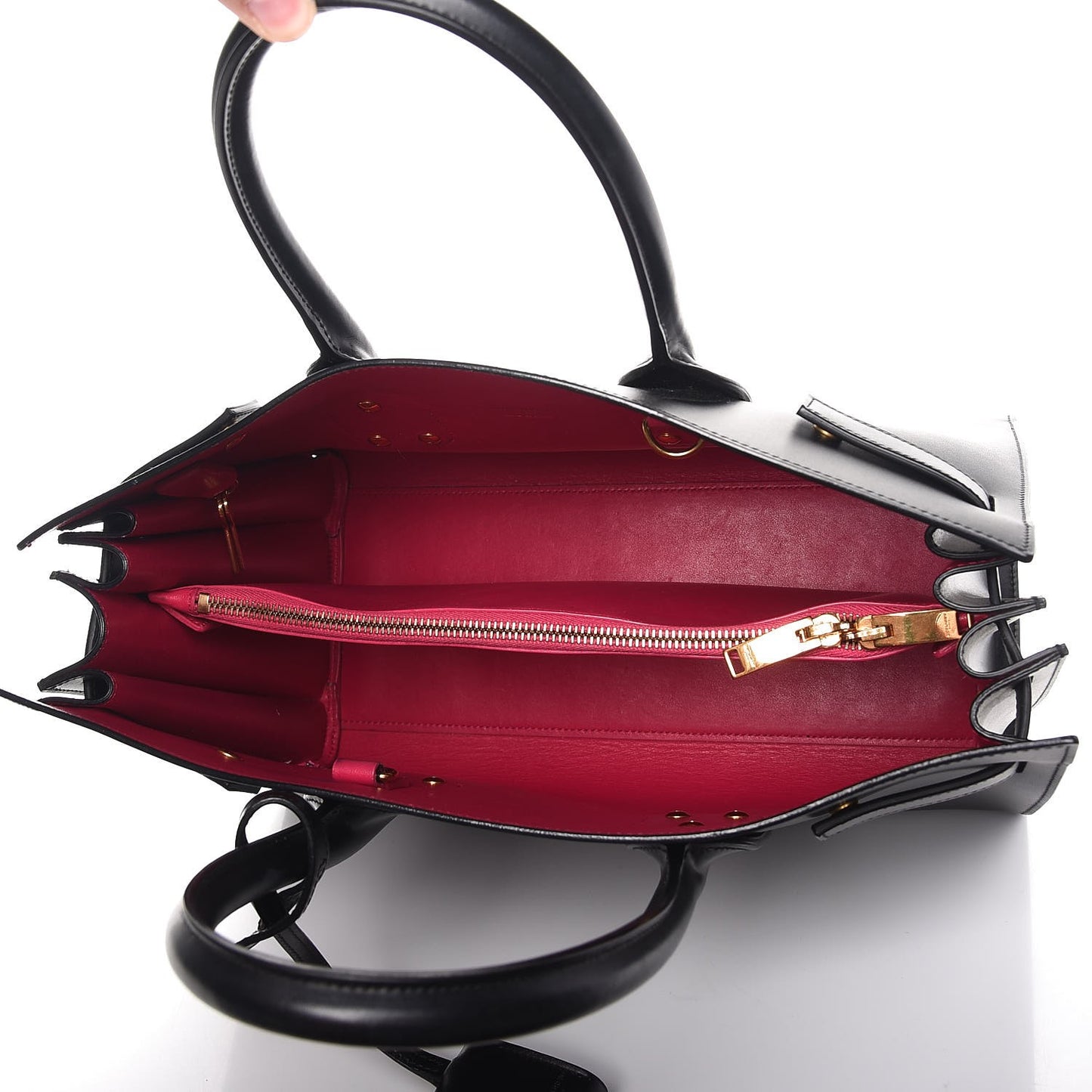 Calfskin Small Sac De Jour Black Fuchsia