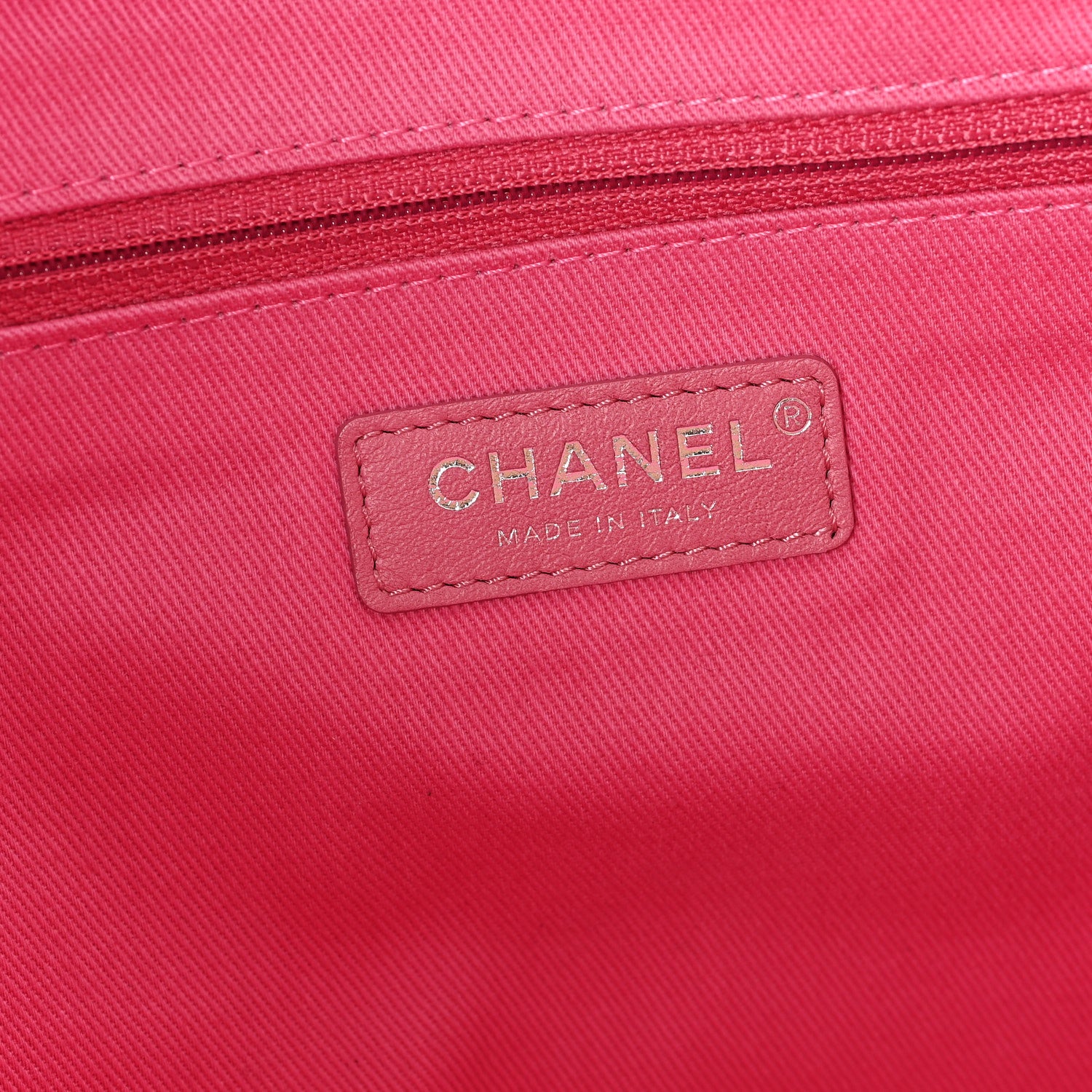 Chanel Woven Straw Raffia Logo Tote Pink Beige 6 of 10