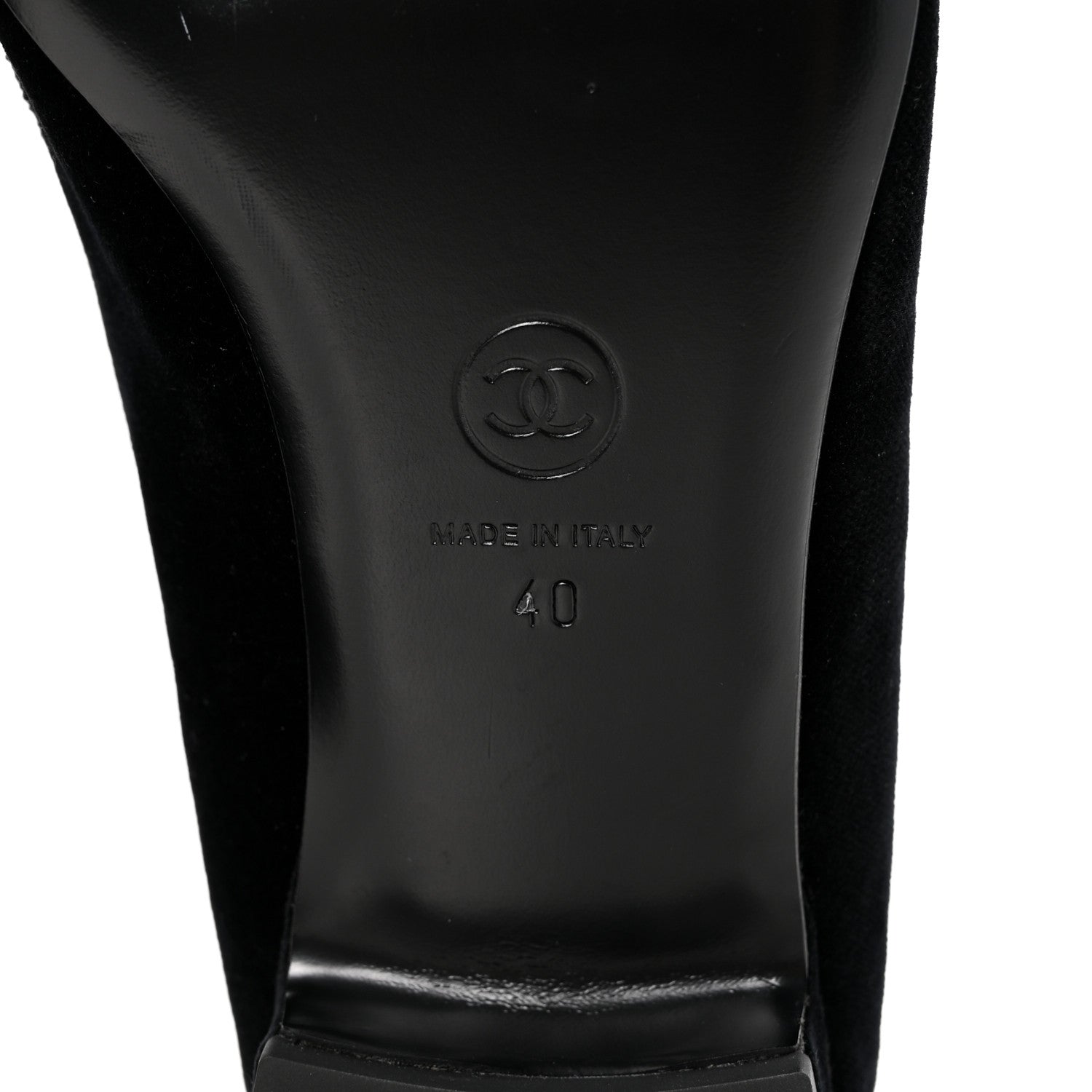 Chanel Velvet Moccasin Loafers 40 Black 7 of 9
