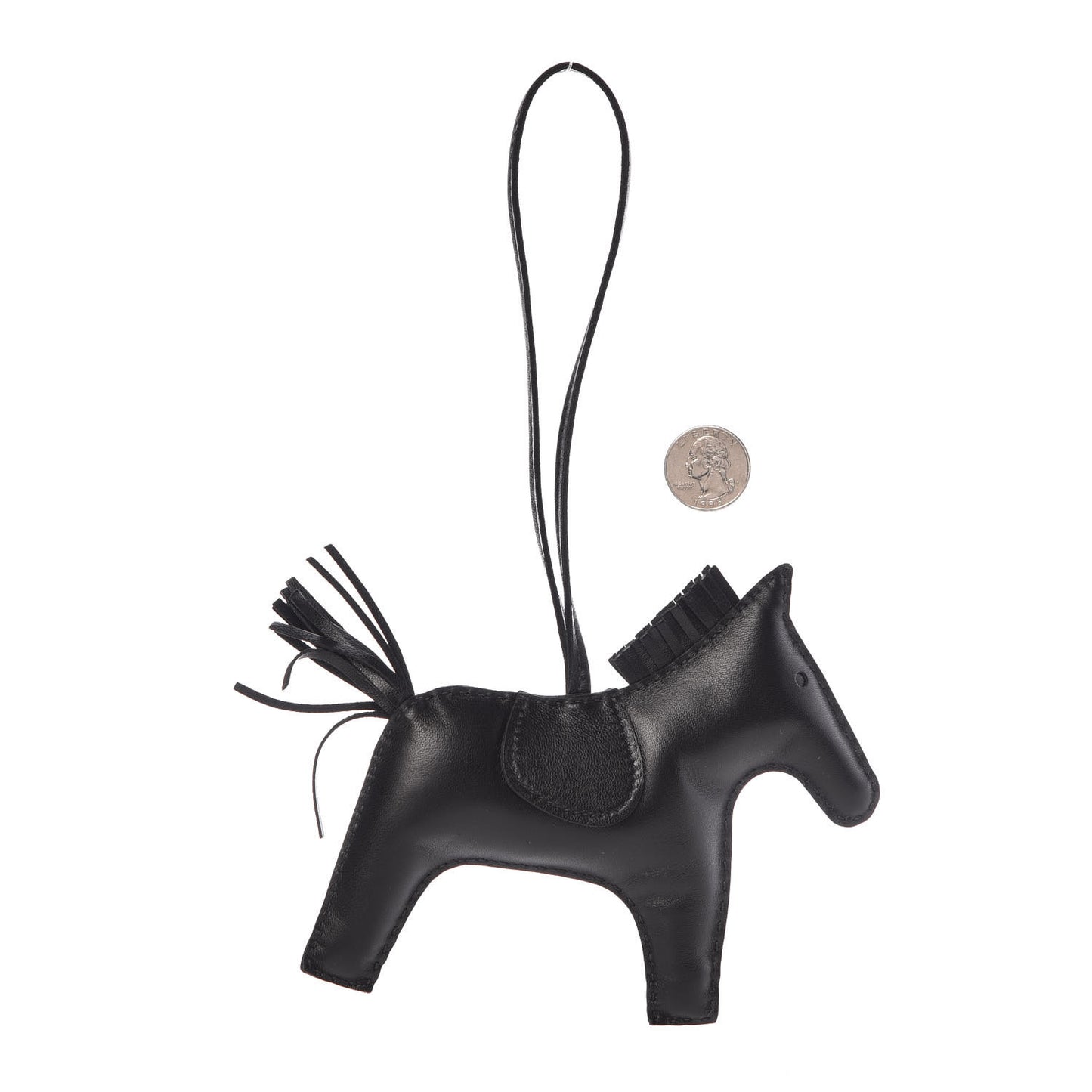 Milo Lambskin Grigri Rodeo Horse Bag Charm GM So Black