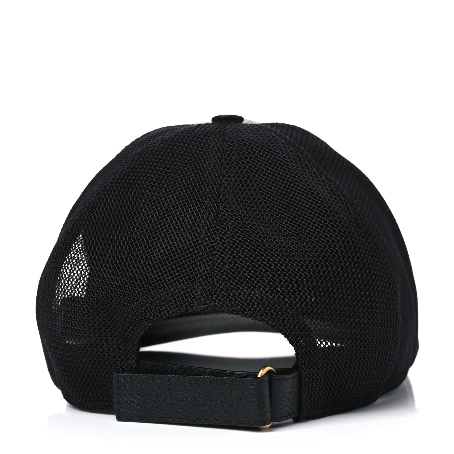 Grained Calfskin Logo Baseball Hat L Black