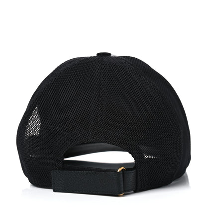 Gucci Grained Calfskin Logo Baseball Hat L Black 3 of 4