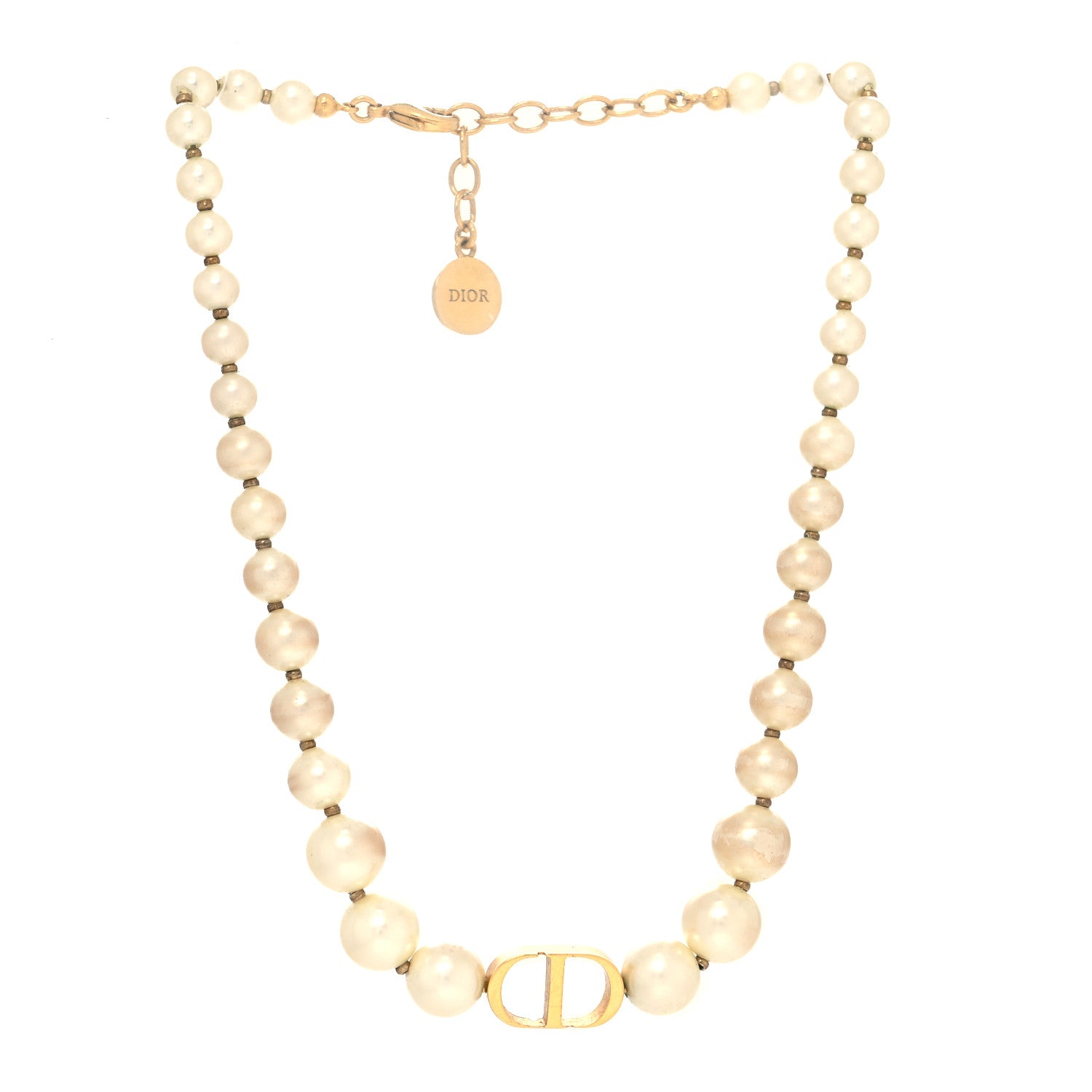 Christian Dior Pearl 30 Montaigne Choker Necklace Gold 3 of 5