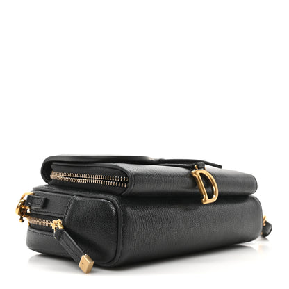 Christian Dior Goatskin Double Saddle Pouch Black 4 of 9