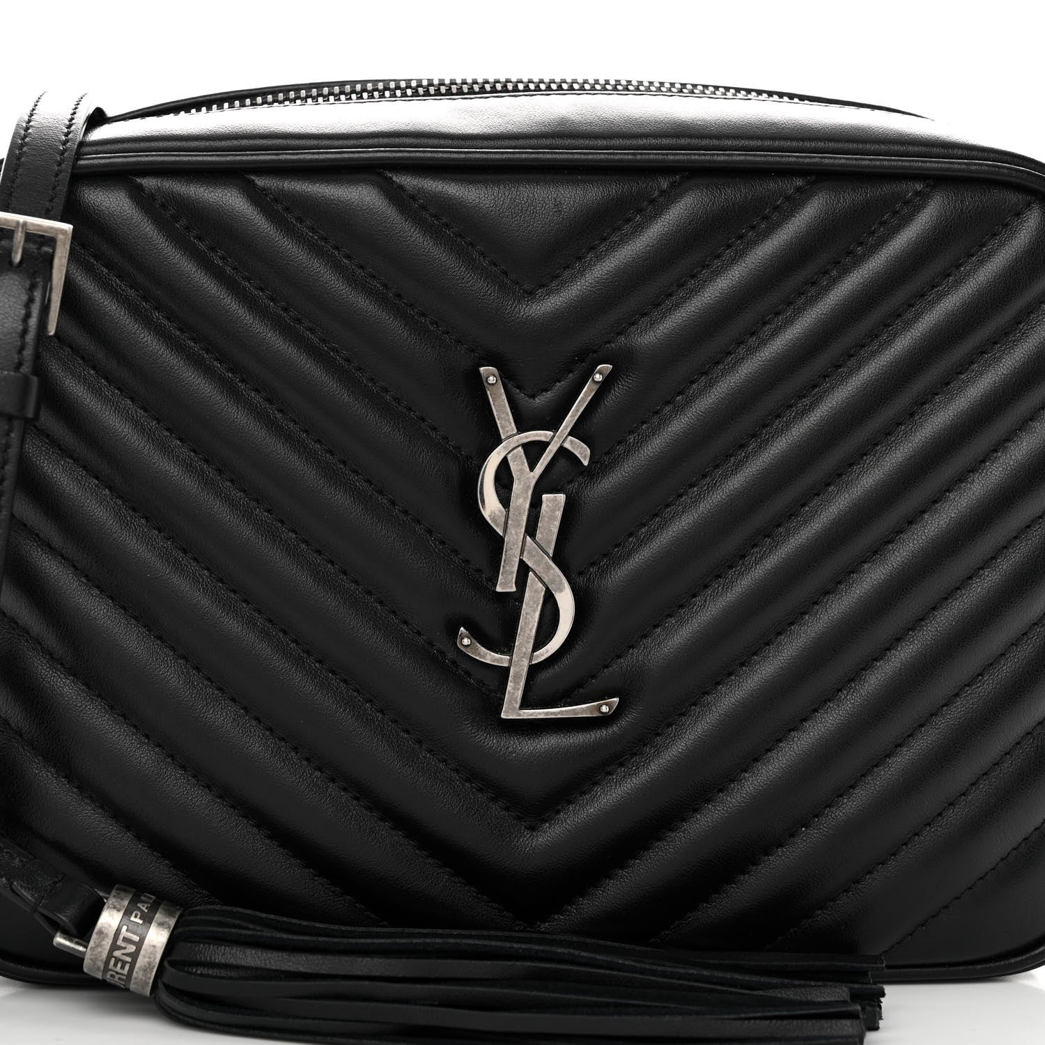 Saint Laurent Calfskin Matelasse Monogram Lou Camera Bag Black 7 of 9