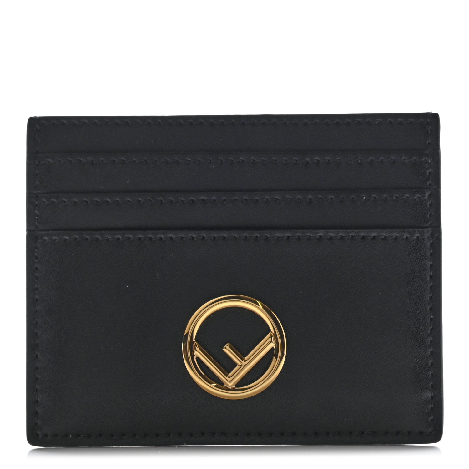 Fendi Vitello Liberty Lucido F is Fendi Card Holder Black 1 of 7