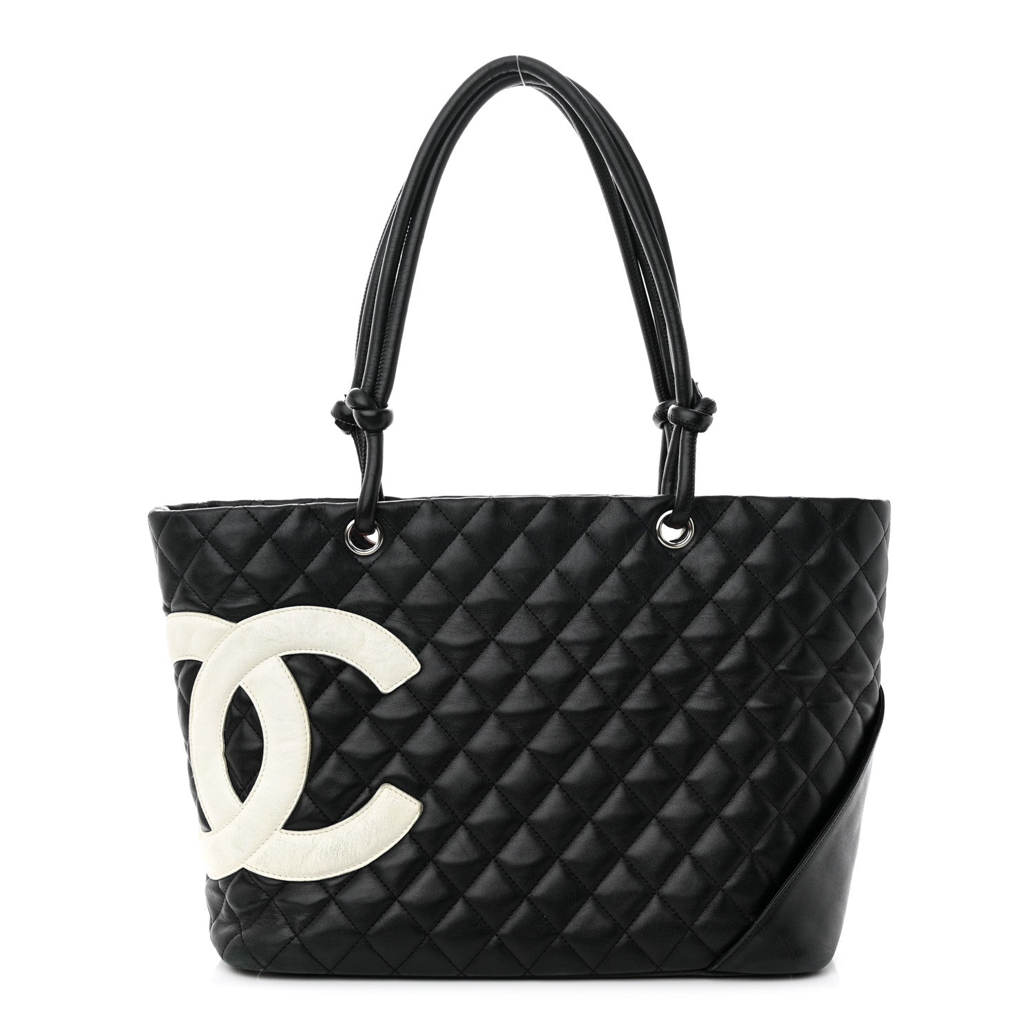 Chanel Calfskin Quilted Large Cambon Tote Black White 1 of 13