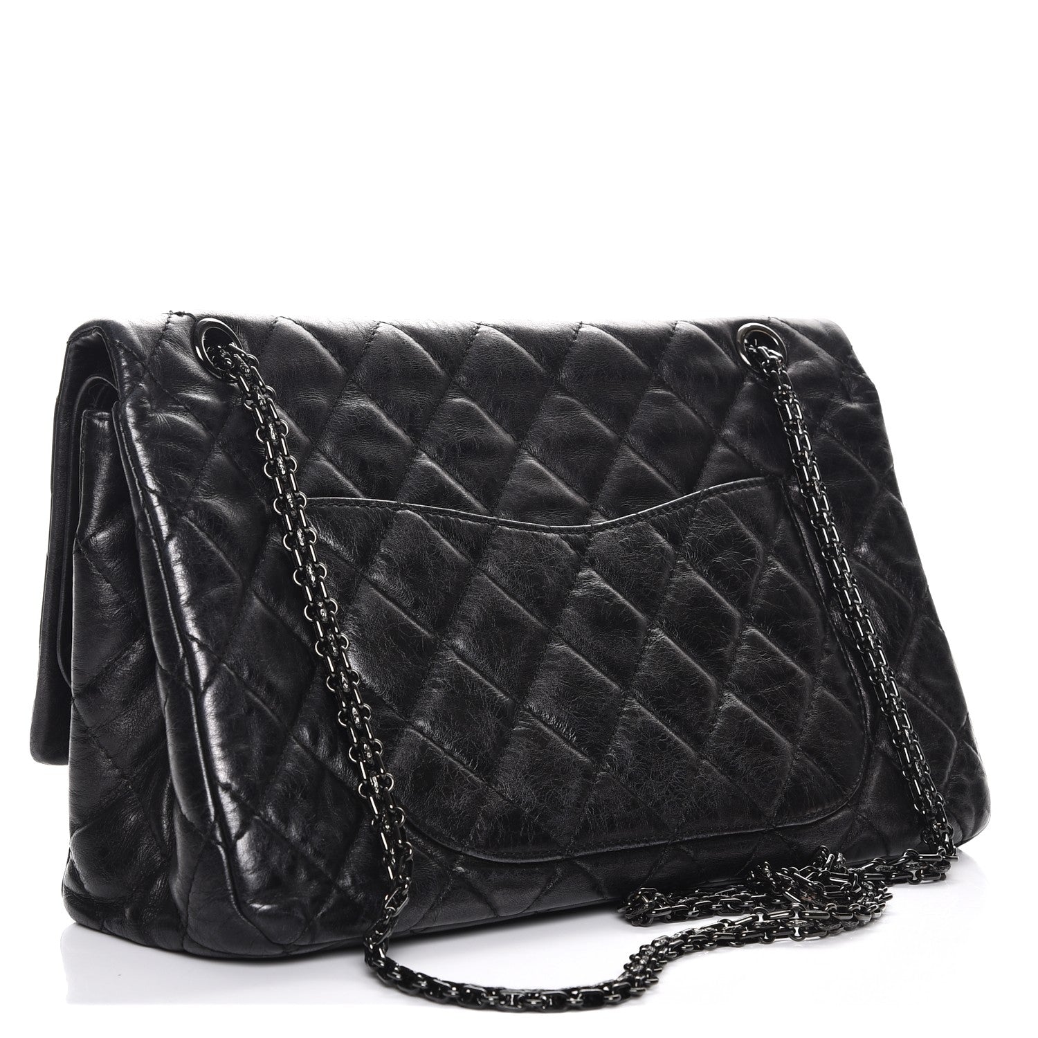 Chanel Glazed Calfskin Quilted 2.55 Reissue 227 Flap So Black 3 of 9