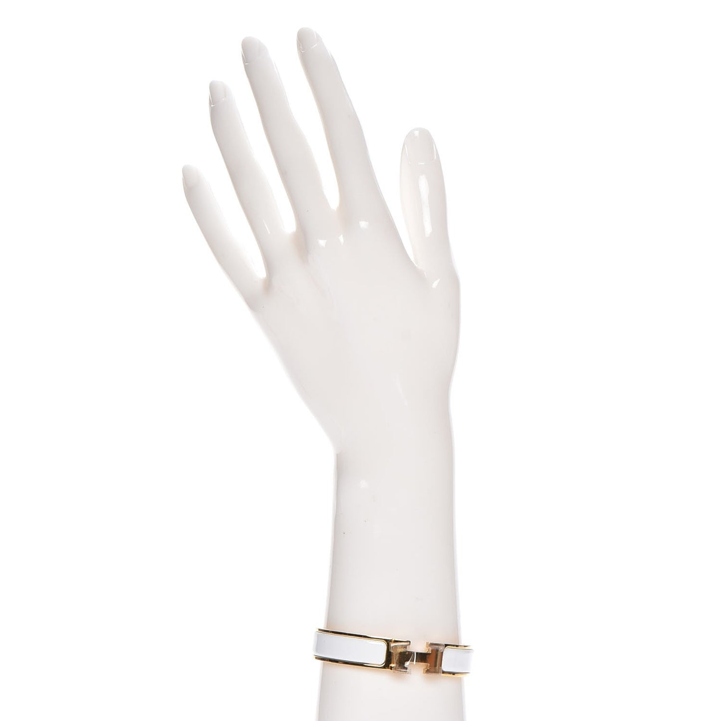 Enamel Narrow Clic Clac H Bracelet PM White