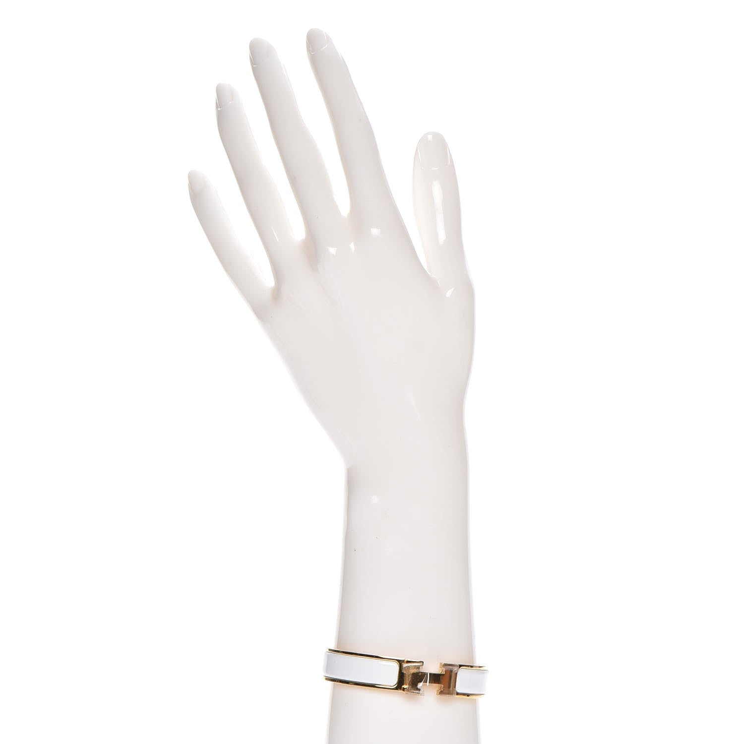 Hermes Enamel Narrow Clic Clac H Bracelet PM White 2 of 6