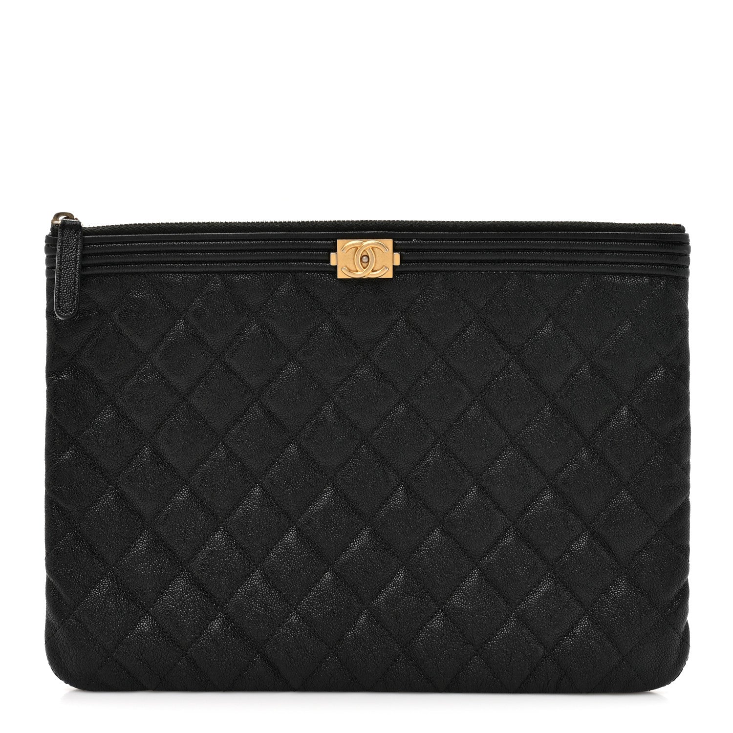 Chanel Caviar Quilted Medium Boy Cosmetic Case Black 1 of 7