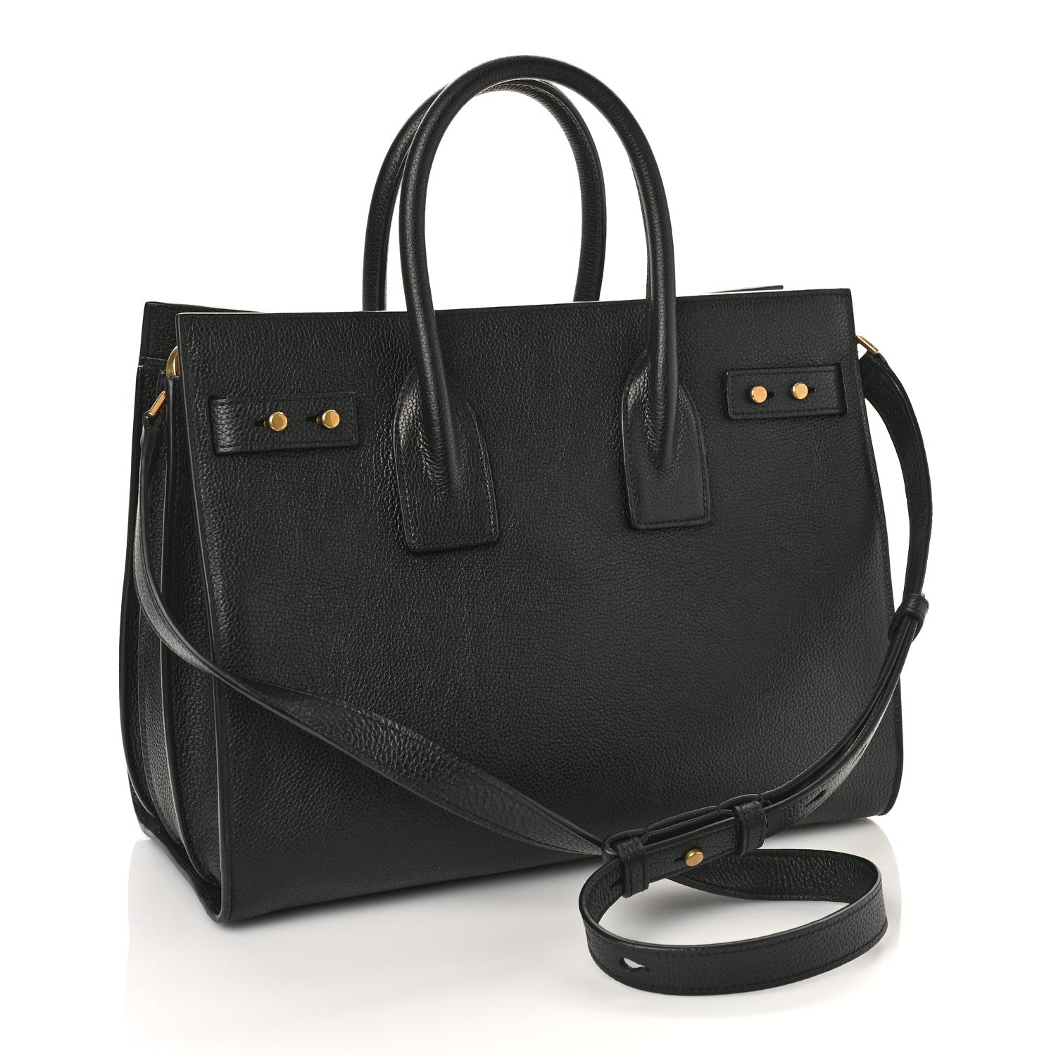 Saint Laurent Grained Calfskin Small Supple Sac De Jour Black 4 of 9