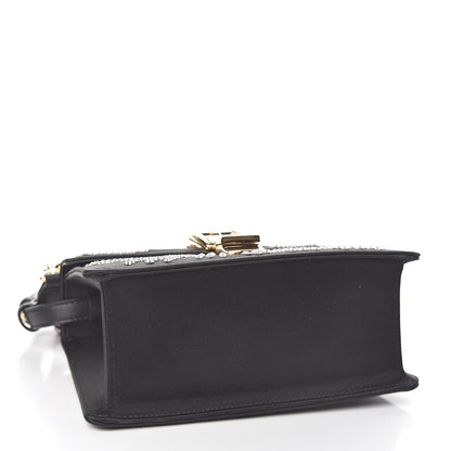 Gucci Satin Crystal Mini Sylvie Top Handle Bag Black 5 of 12