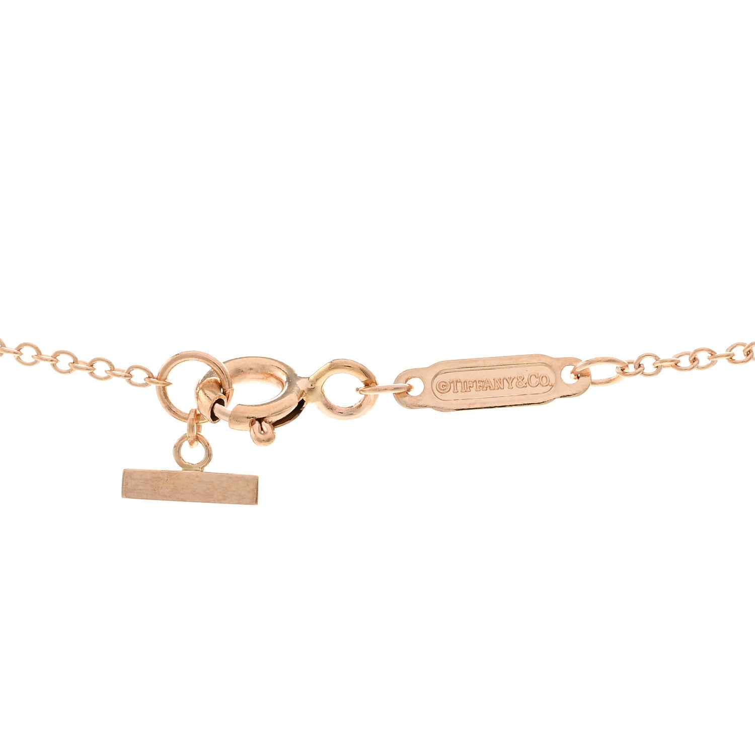 Tiffany 18K Rose Gold Large T Smile Pendant Necklace 4 of 5