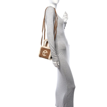 Telfar X UGG Suede shearling Small Shopping Bag Chestnut 2 of 12