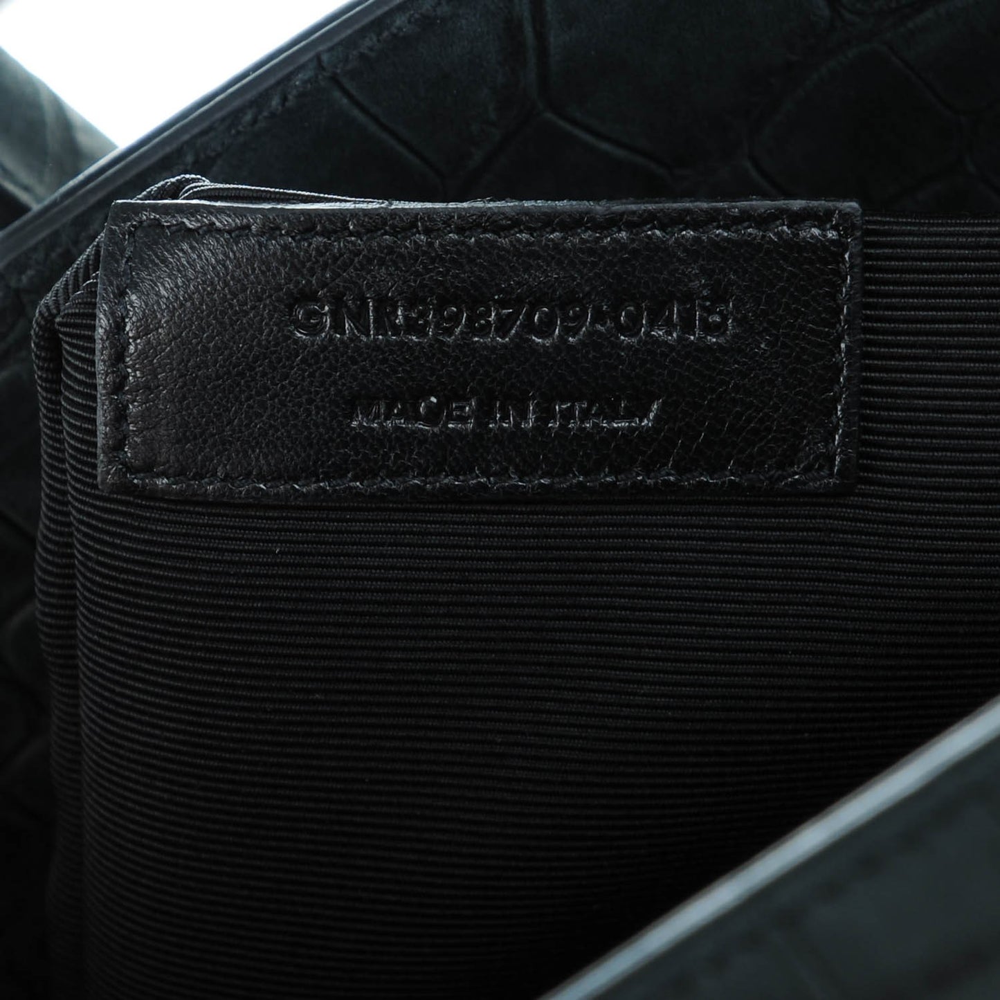 Suede Crocodile Embossed Small Sac De Jour Black