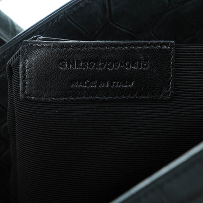 Saint Laurent Suede Crocodile Embossed Small Sac De Jour Black 7 of 7