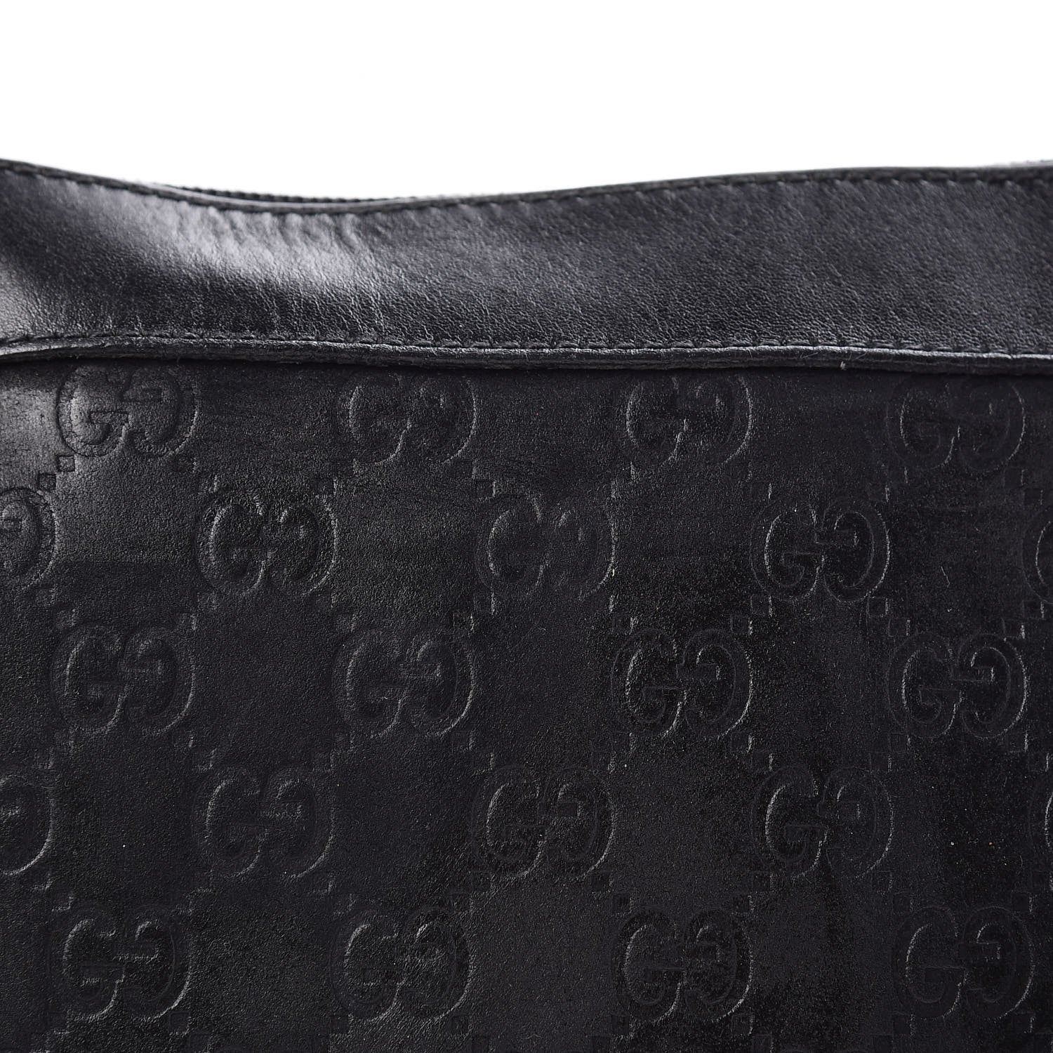 Gucci Guccissima Small Flat Messenger Bag Black 12 of 14