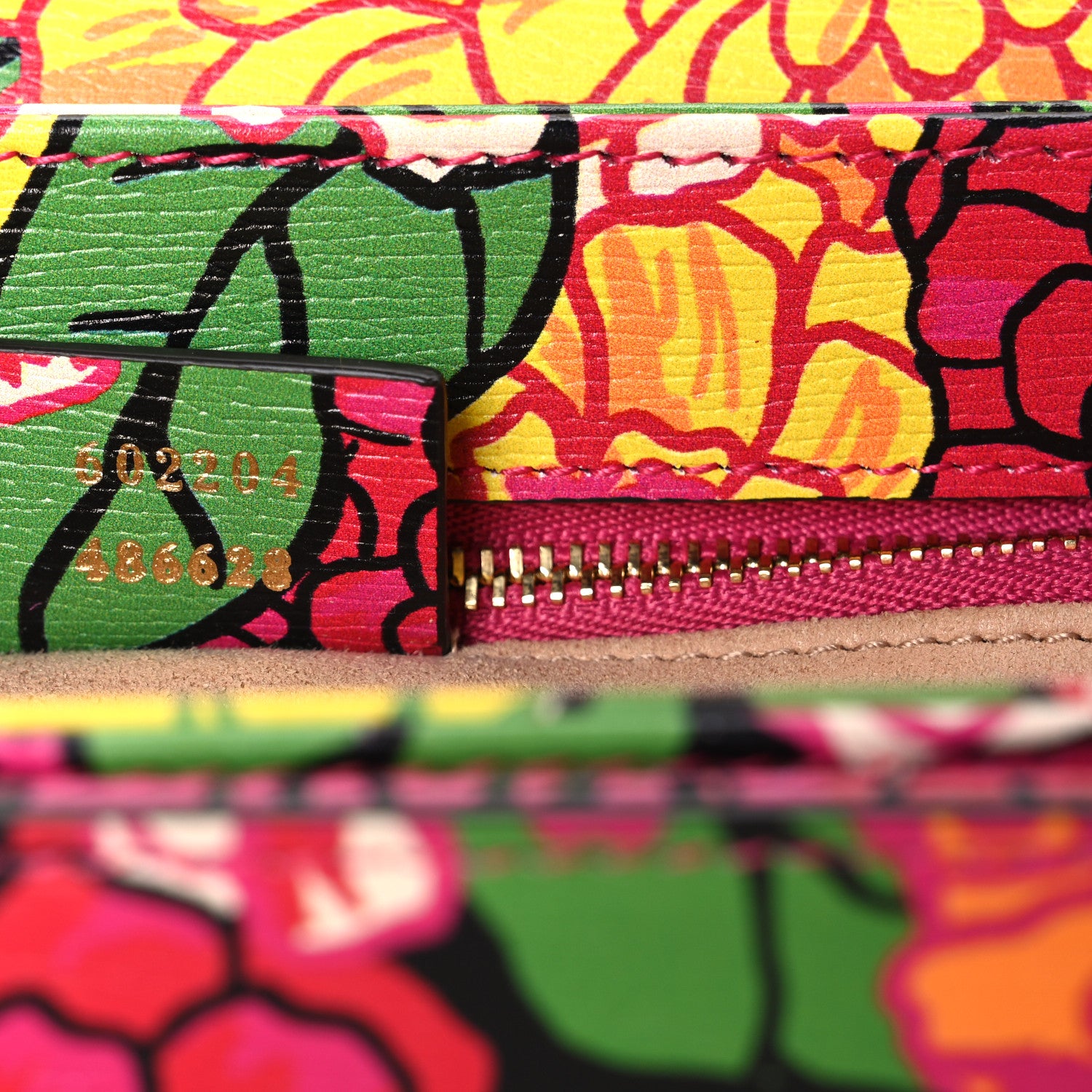 Gucci X KEN SCOTT New Shangai Calfskin Pomponica Print Horsebit 1955 Shoulder Bag Multicolor Fuxia Pompon 7 of 10