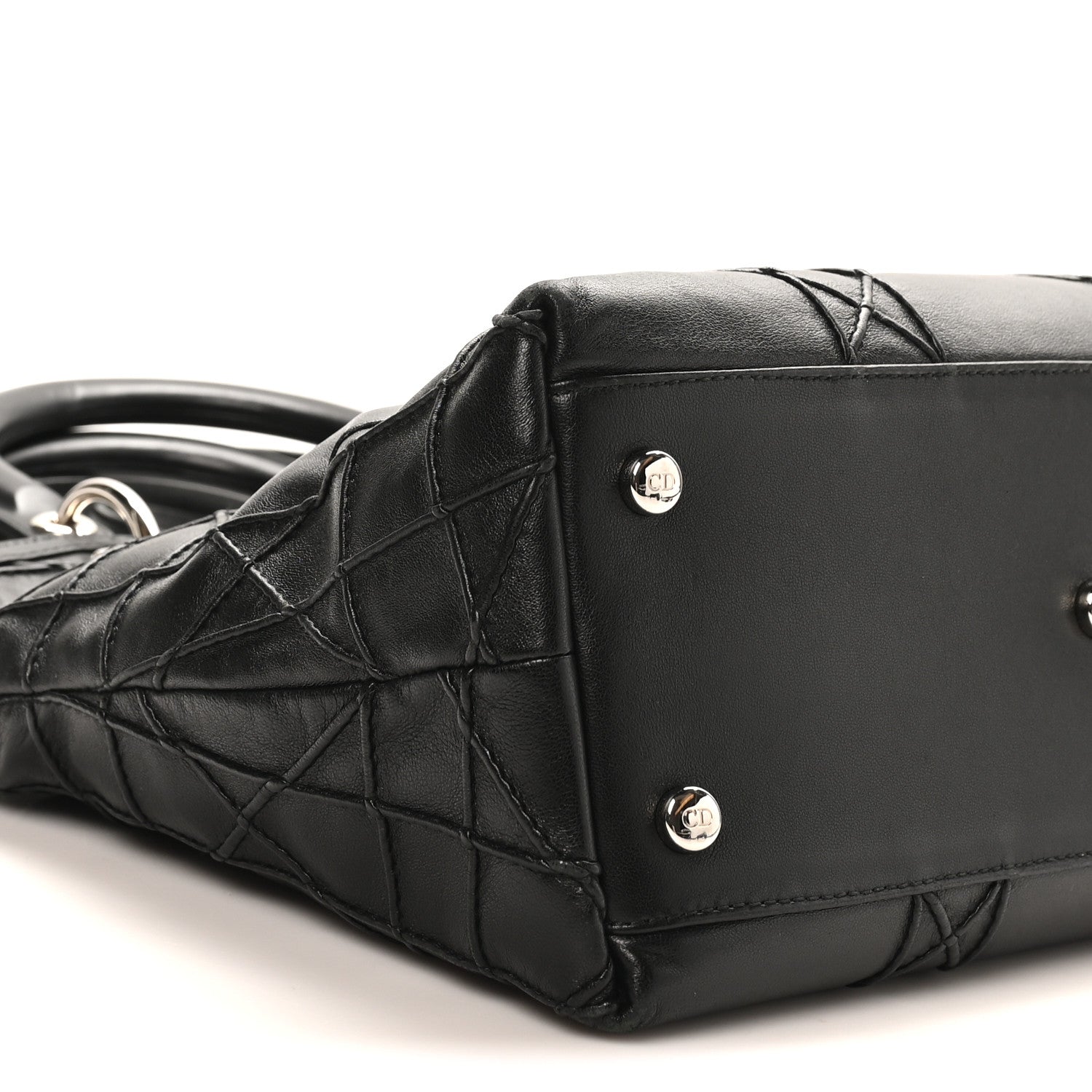 Christian Dior Lambskin Cannage Medium Granville Tote Black 11 of 12