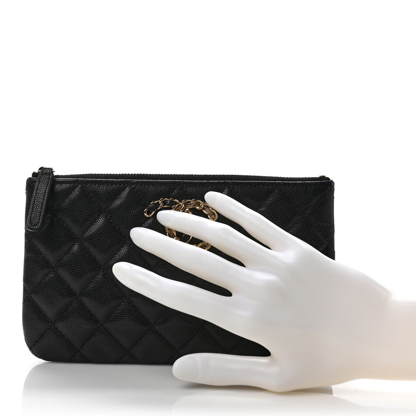 Caviar Quilted Small French New Wave CC Pouch Black