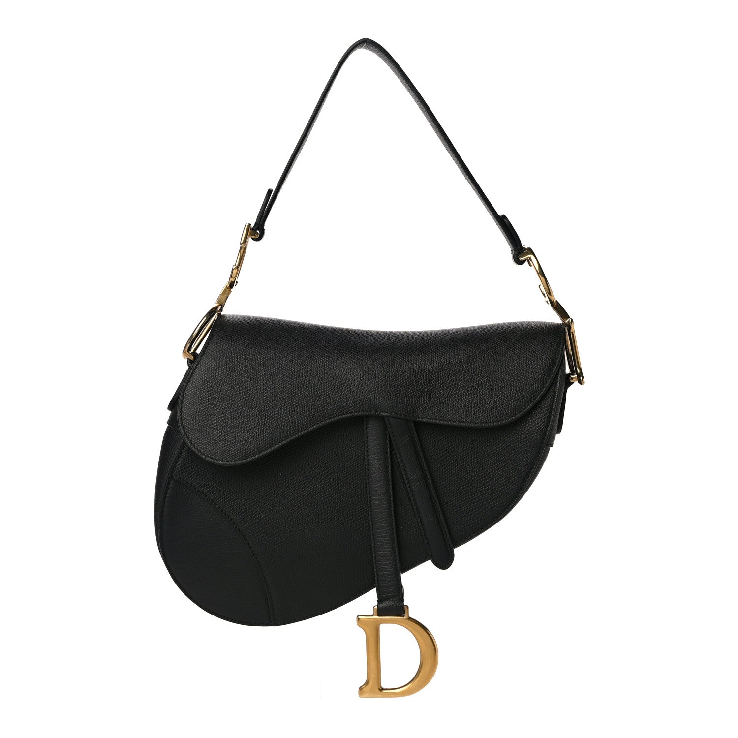 Christian Dior Grained Calfskin Saddle Bag Black 1 of 17